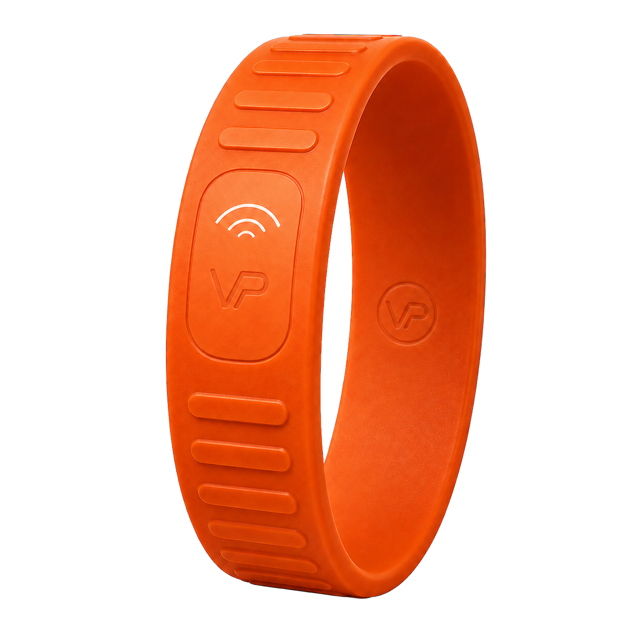 Orange VitaPing Core NFC emergency identity wristband.